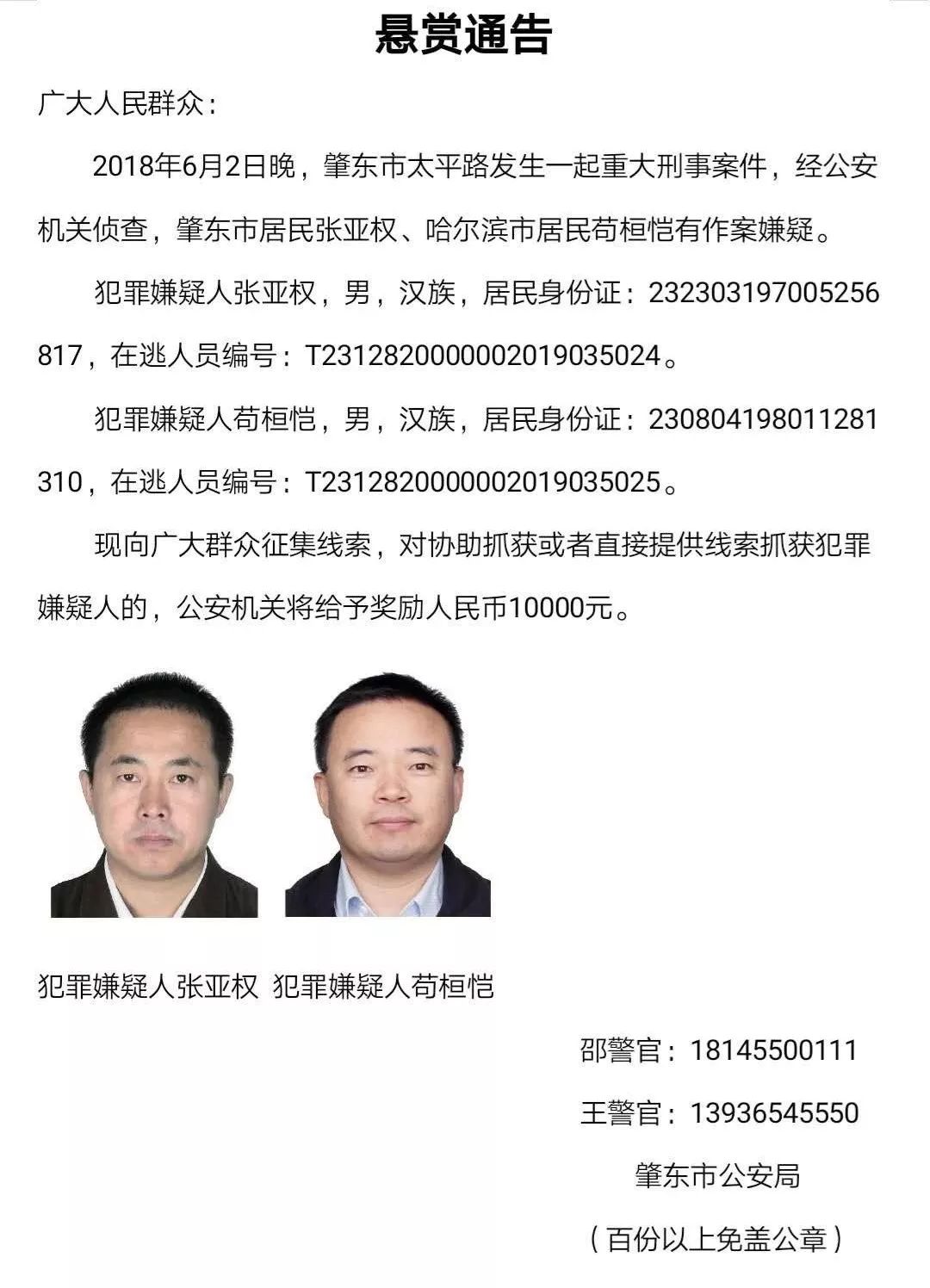 大庆公安局最新通缉名单发布，正义行动刻不容缓